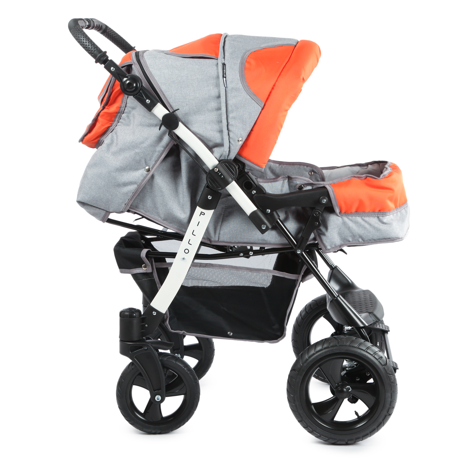 Коляска-трансформер Babyton Pillo OX Grey-Orange - фото 3