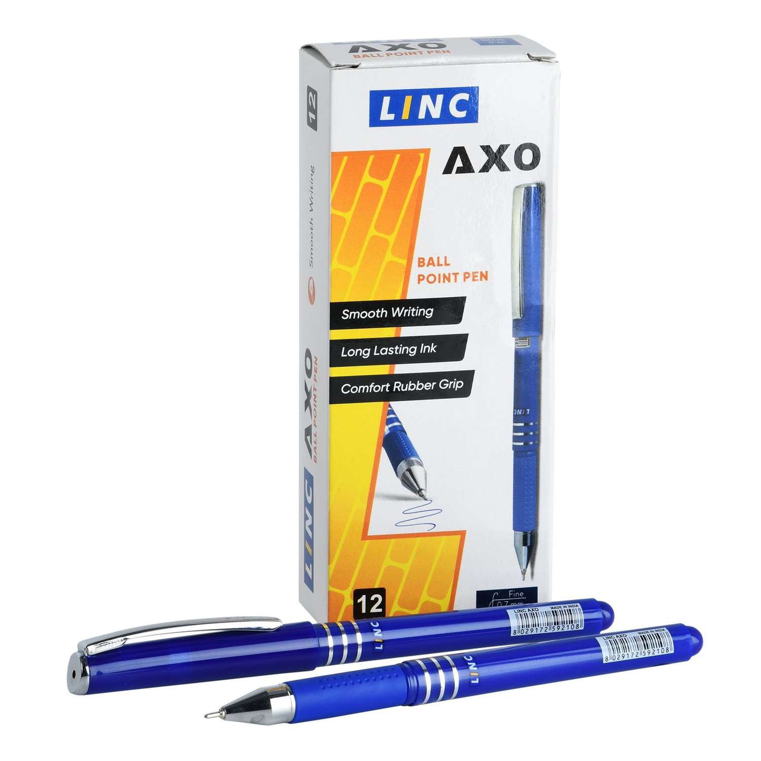 Ручки LINC Набор шариковых Axo синие чернила 12 штук цвет корпуса ассорти - фото 1