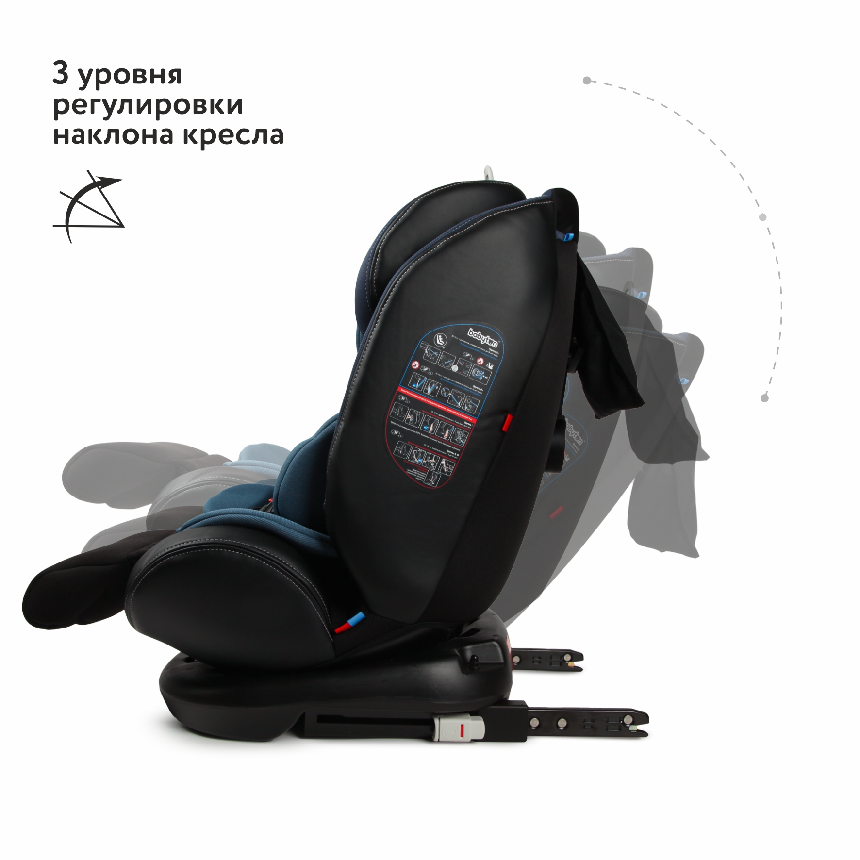 Автокресло Babyton Multi-Stage Black-Blue Isofix 0+/1/2/3 (0-36 кг) - фото 3