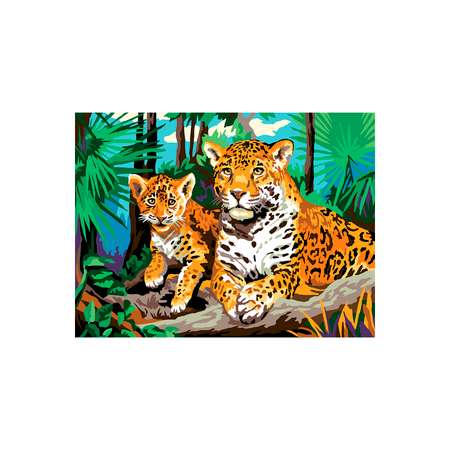 Холст с красками Рыжий кот 30х40 см Леопарды