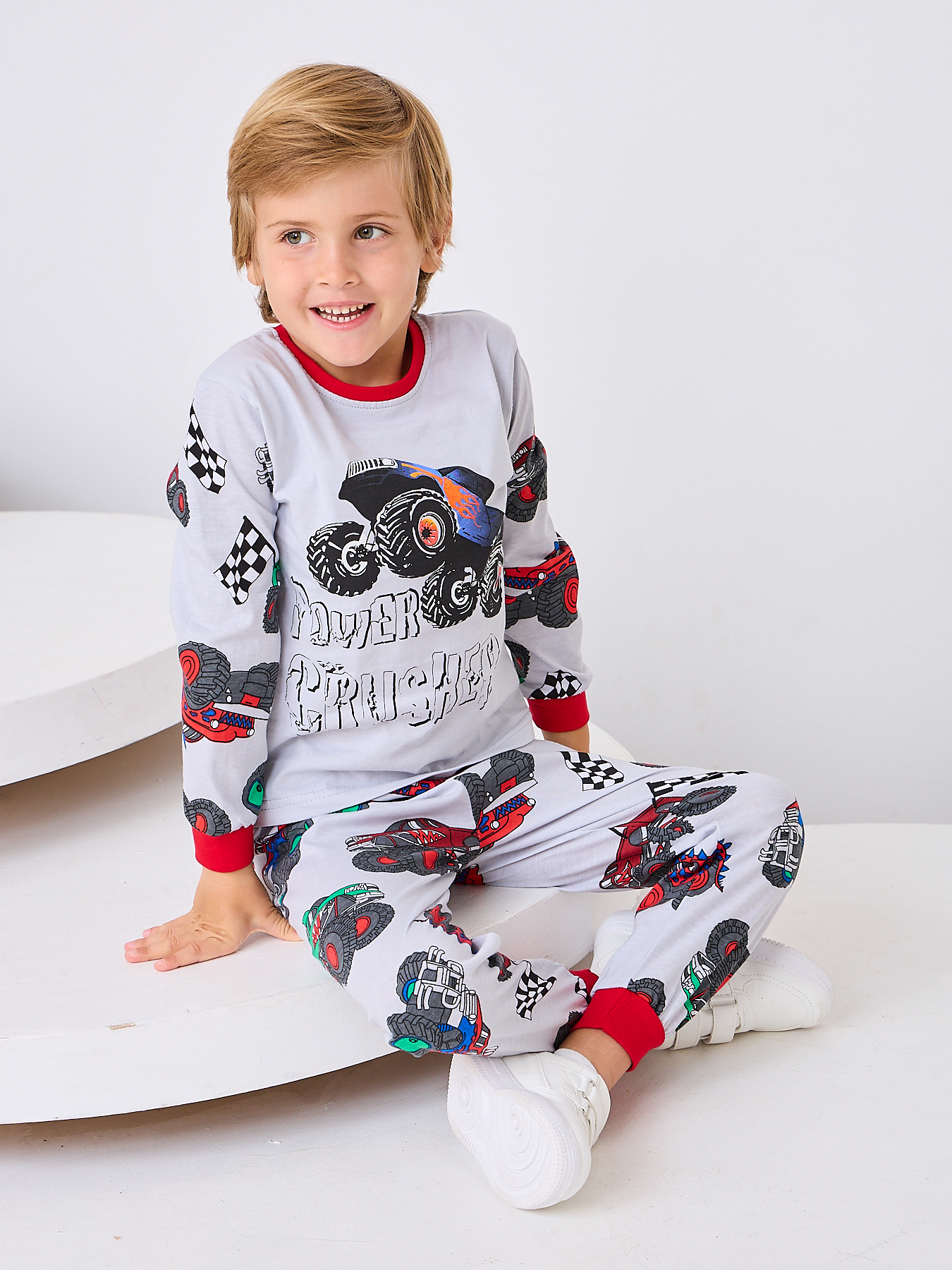 Лонгслив и штанишки Mil Art kids 1902201529SUIT-SLEEP-BOY-GRAY - фото 2