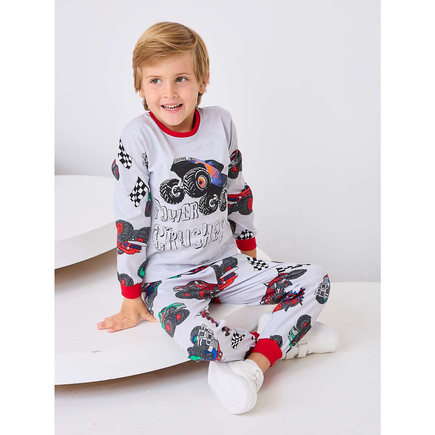 Лонгслив и штанишки Mil Art kids 1902201529SUIT-SLEEP-BOY-GRAY - фото 2