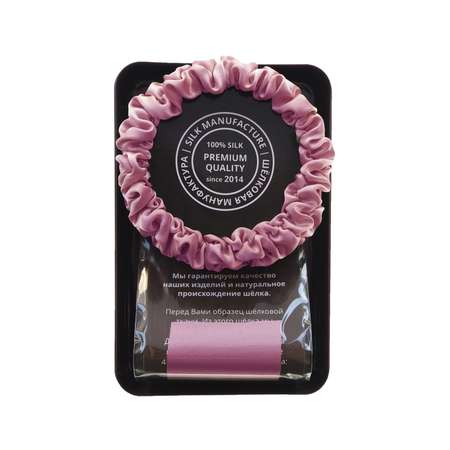 Шёлковая резинка для волос SILK MANUFACTURE SUPER TAIL тёмно-розовый