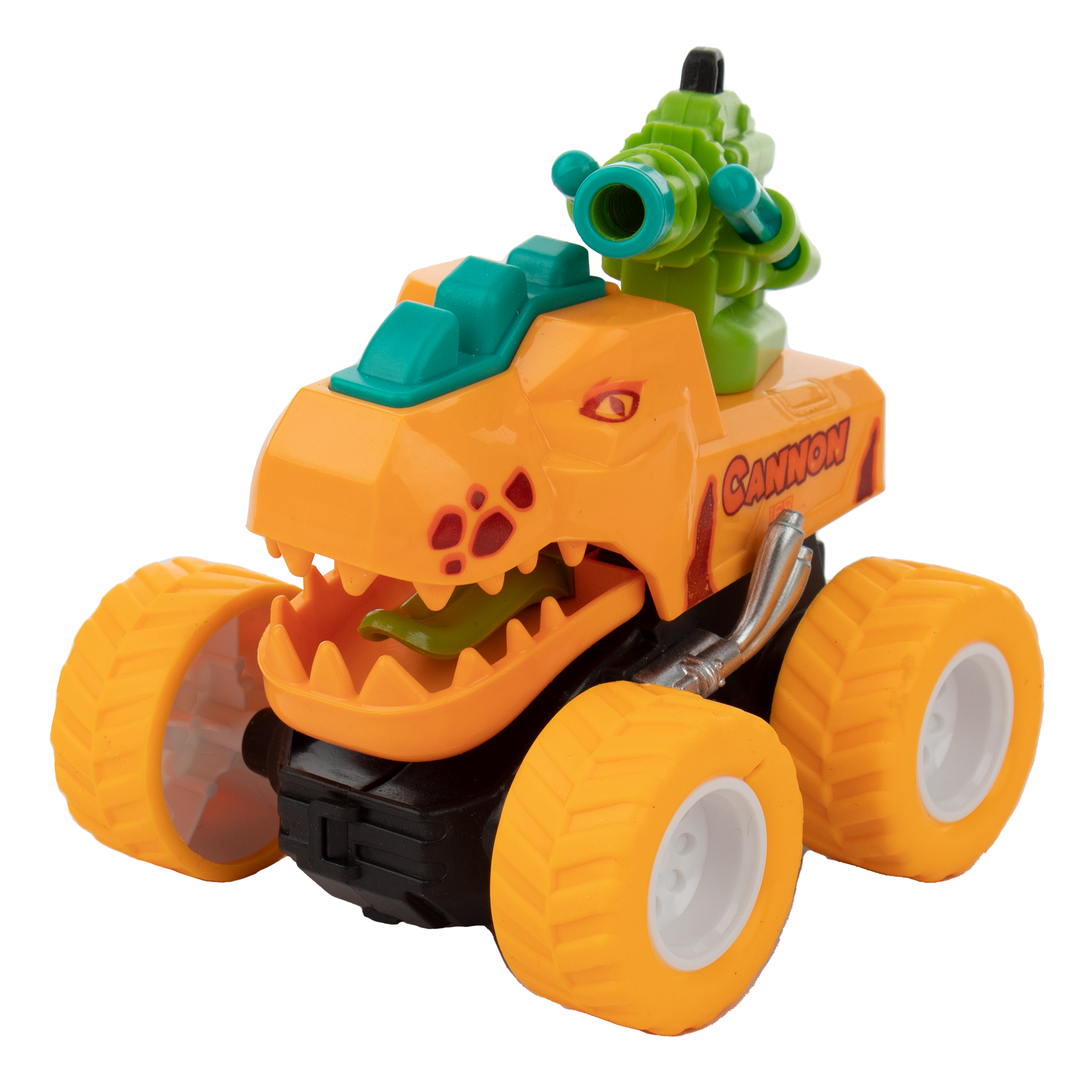 Машинка KiddieDrive с фрикционным механизмом и пушкой Динобласт Big wheels оранжевая 89001_2 - фото 4