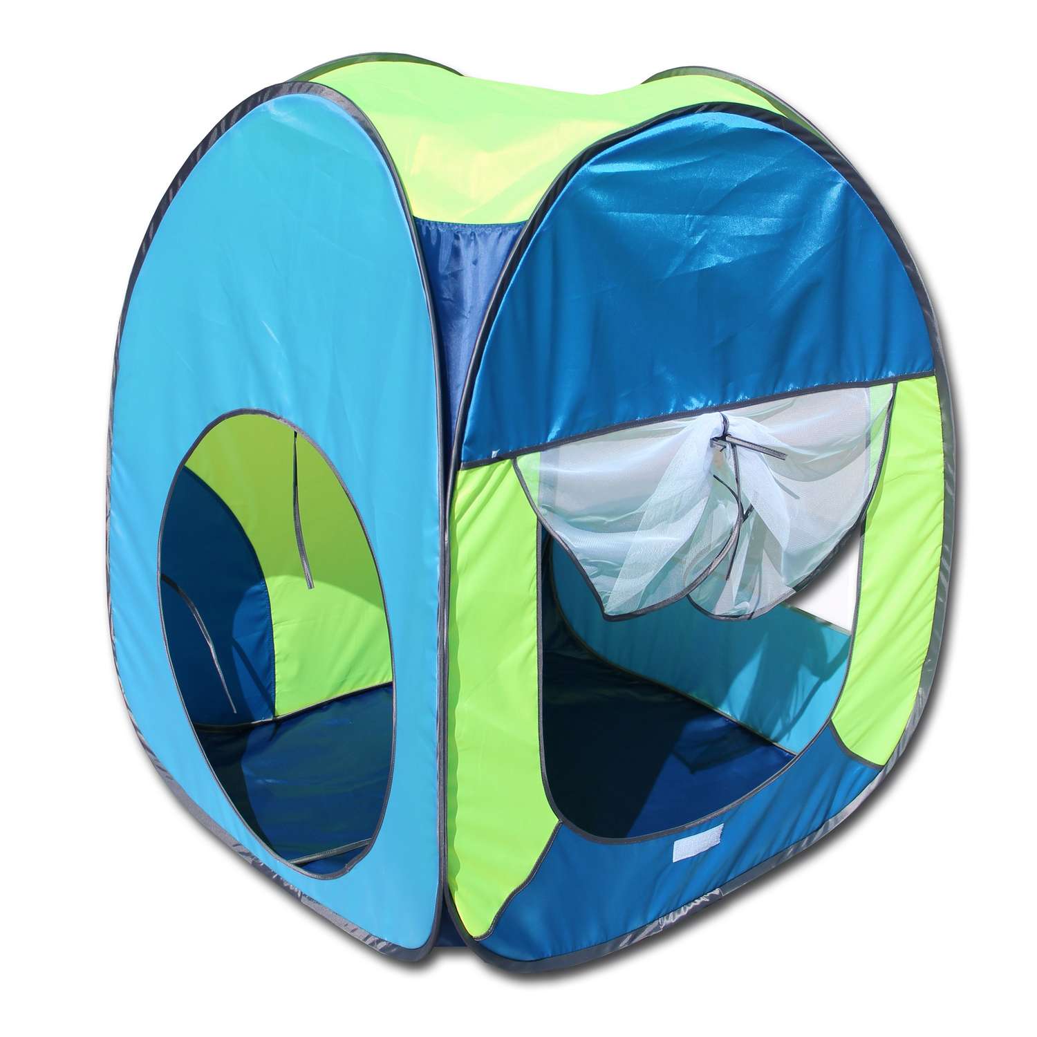 Палатка игровая Belon familia Волшебный домик цвет темный синий/василековый/лимон/голубой Размеры 75х75х90 см - фото 1
