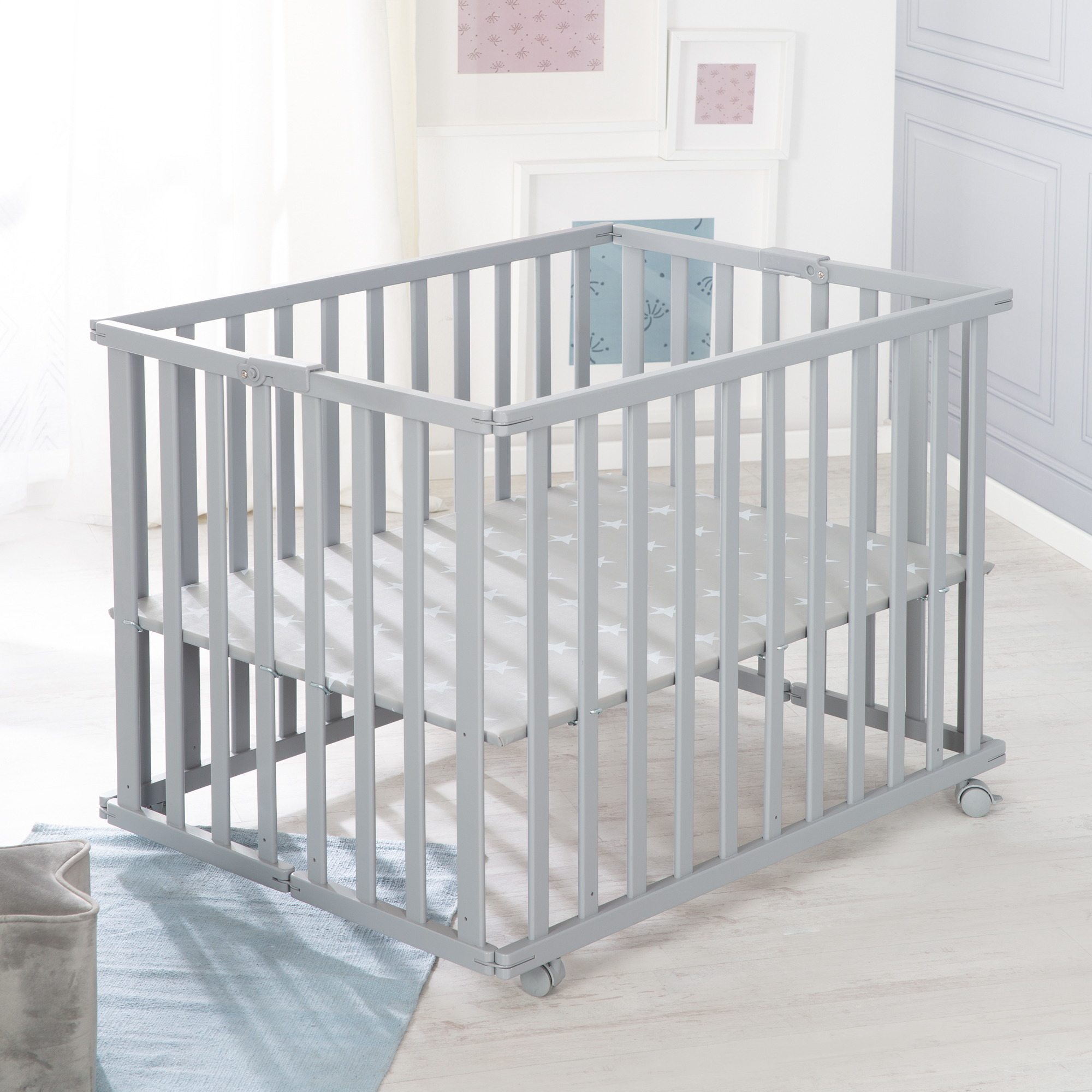 Манеж детский Roba Foldable playpen деревянный складной 202703TP - фото 14