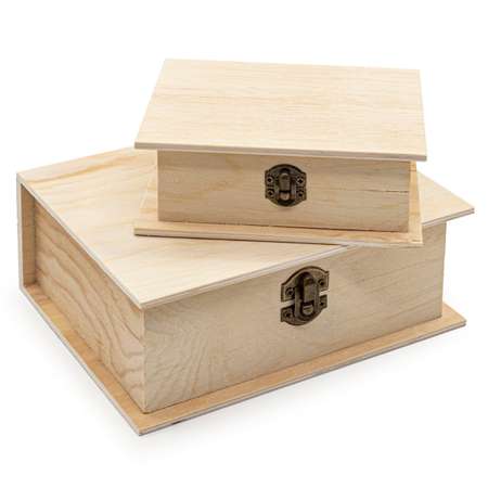 Шкатулки деревянные Astra&Craft LYE015983 сосна-фанера 2 шт 14.5х11.5х5 см и 19.5х15.5х7 см