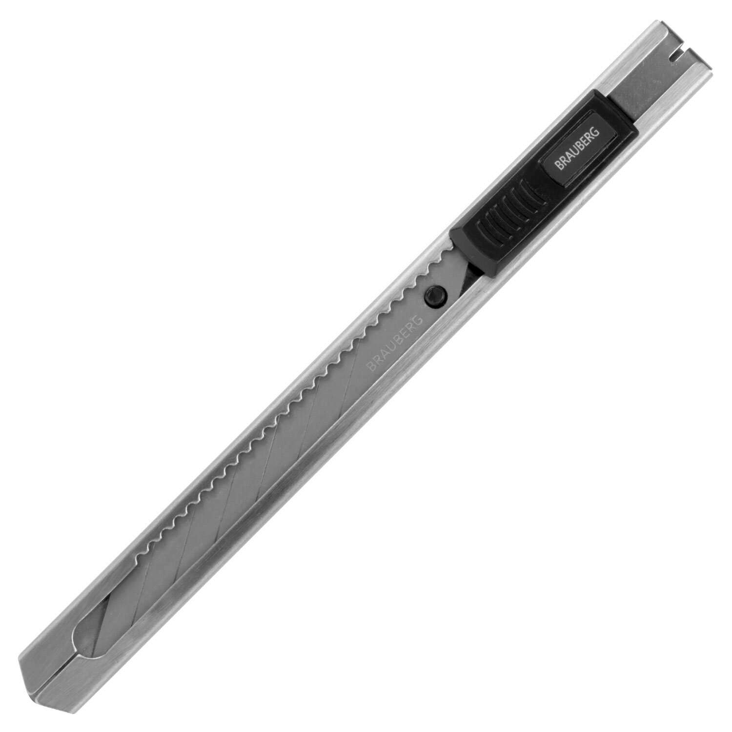 Нож канцелярский Brauberg строительный для резки бумаги металлический 9 мм с автофиксатором - фото 7