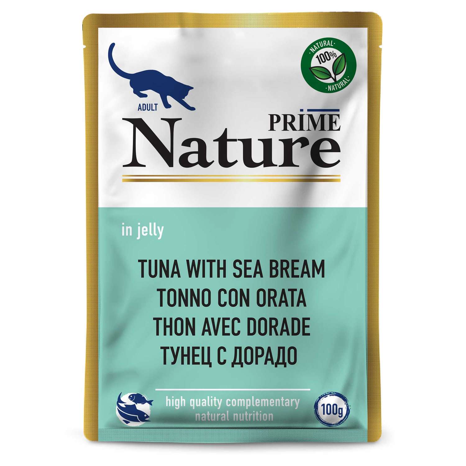 Корм для кошек Prime Nature 100г тунец с дорадо в желе пауч - фото 1