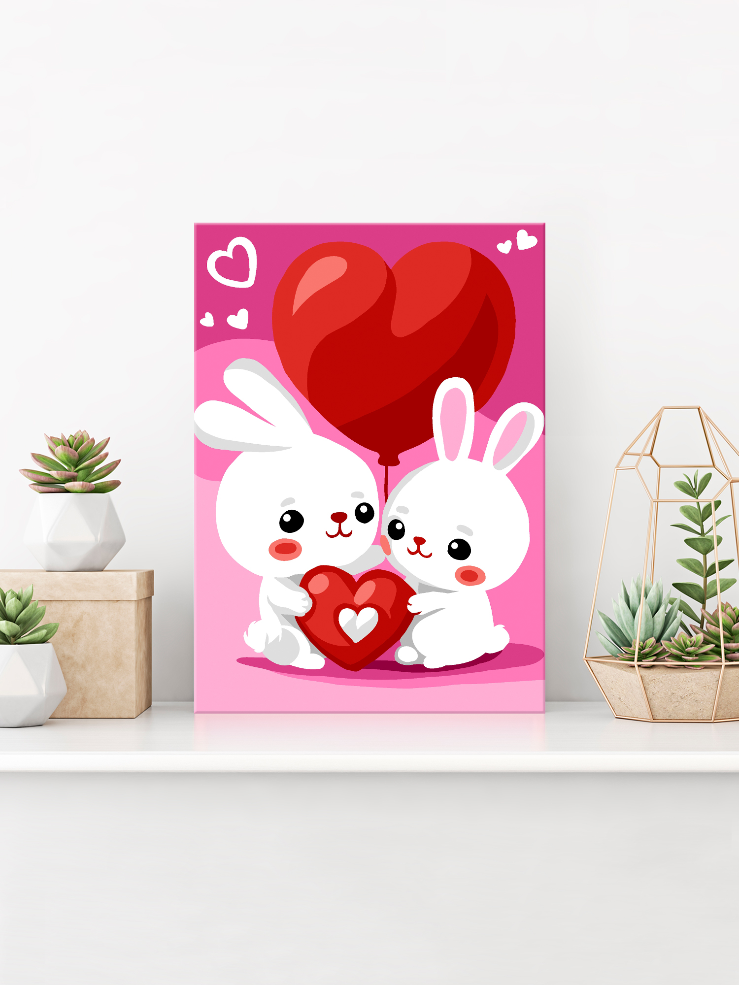 Картины по номерам Hobby Paint размер 15х21 см Влюблённые зайчата - фото 3