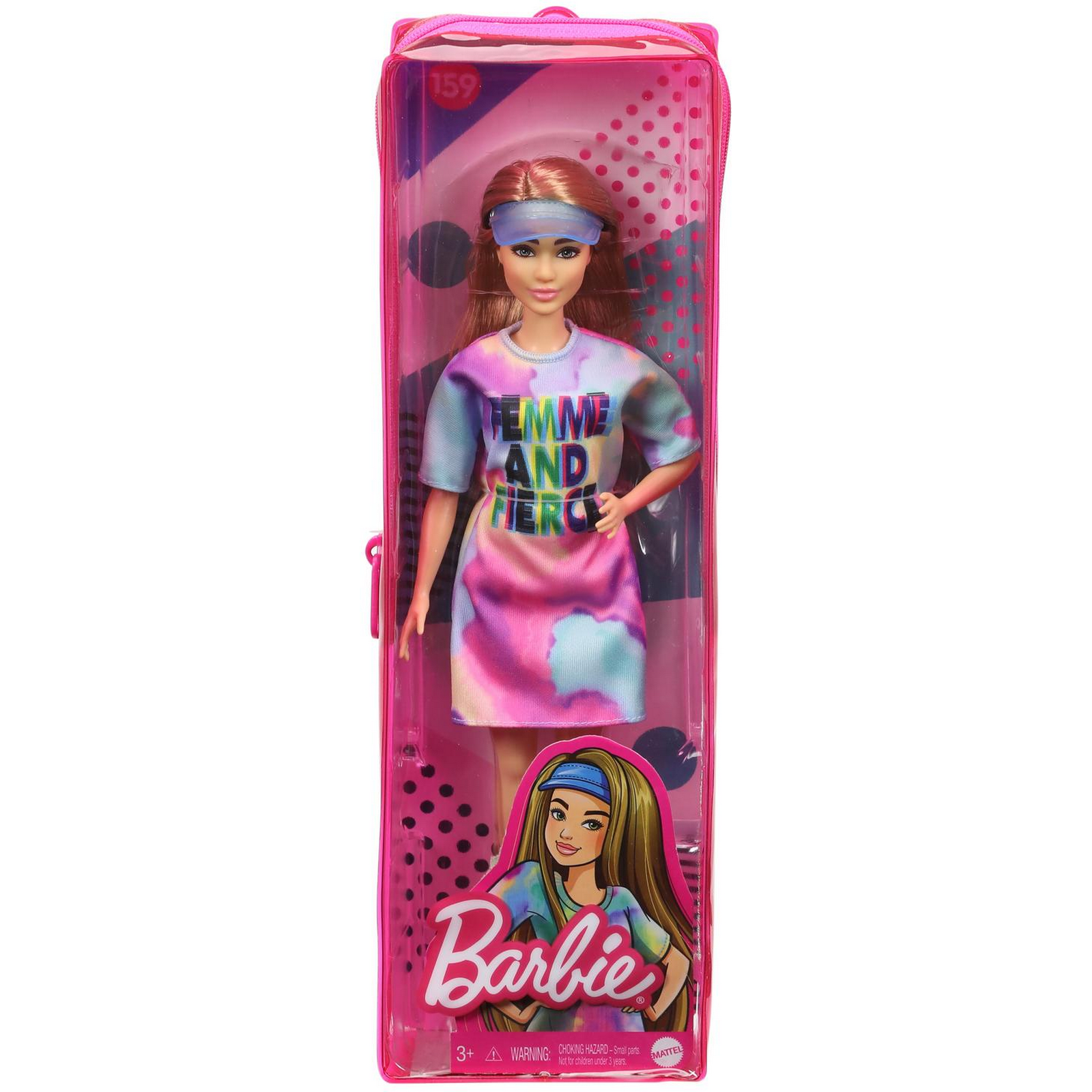 Barbie Fashionistas 147 With Long Brunette Hair And Striped Dress One Size