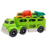 Игрушка Funky Toys Эко-грузовик с функциями свет/звук с 2 машинками Зеленый 30 см FT0416301