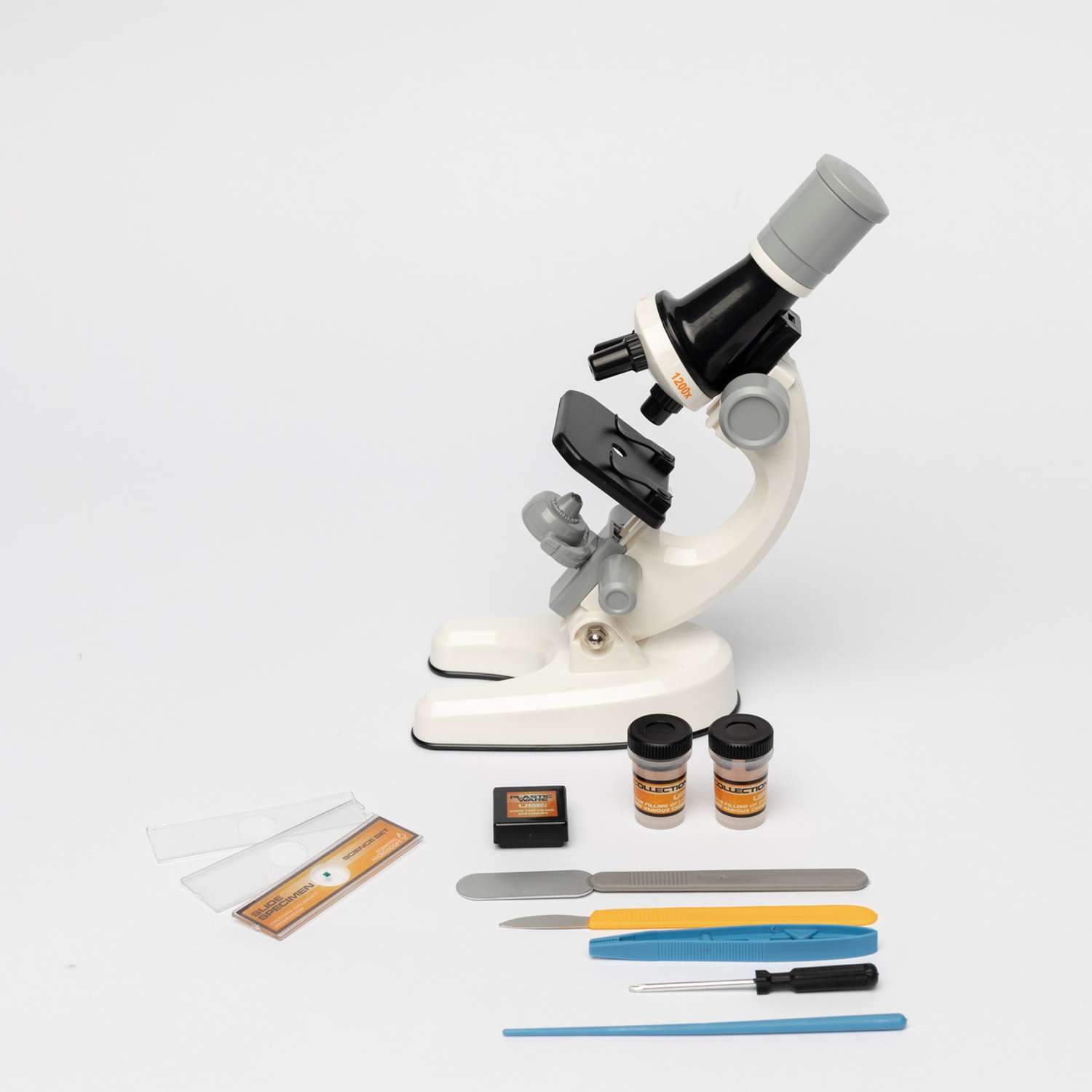 Микроскоп детский белый Resim Partners с набором для опытов - фото 1