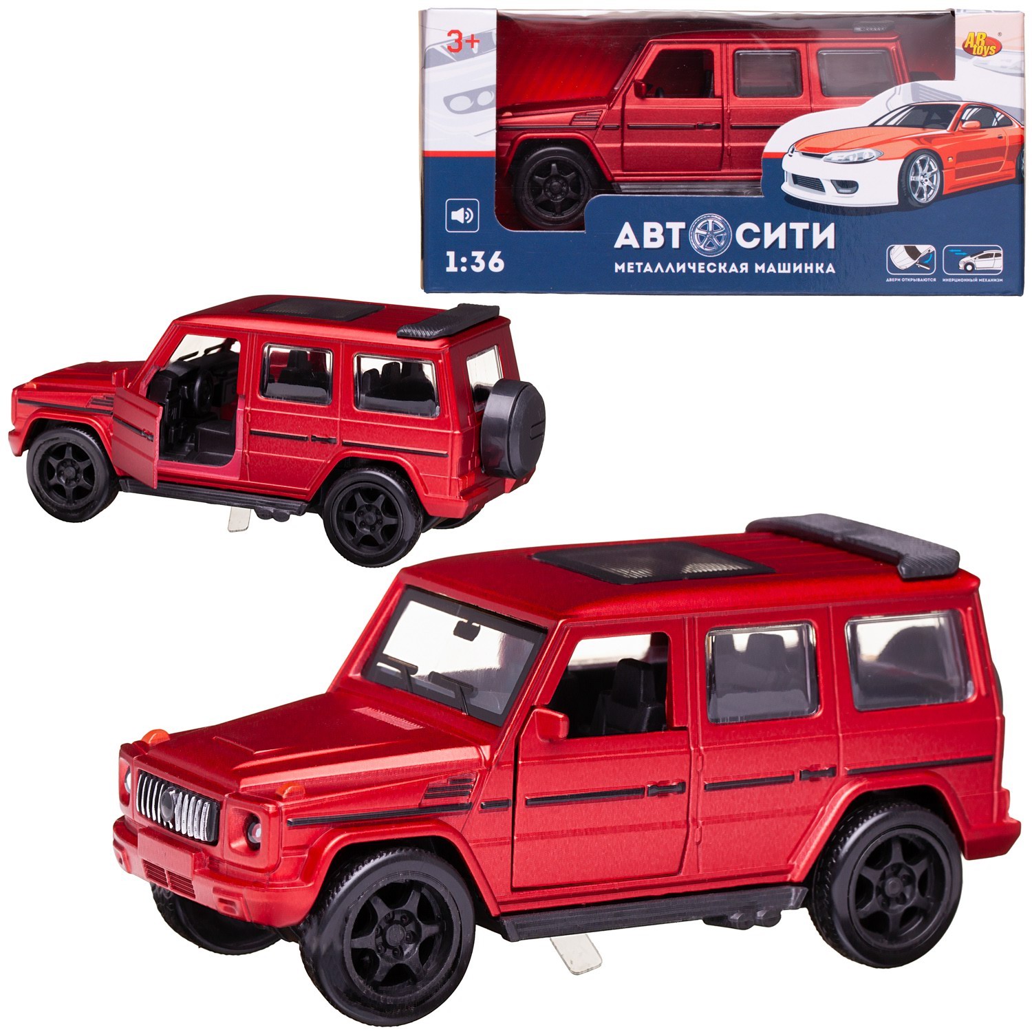 Внедорожник Abtoys АвтоСити 1:36 инерционный красный C-00521/красный - фото 1