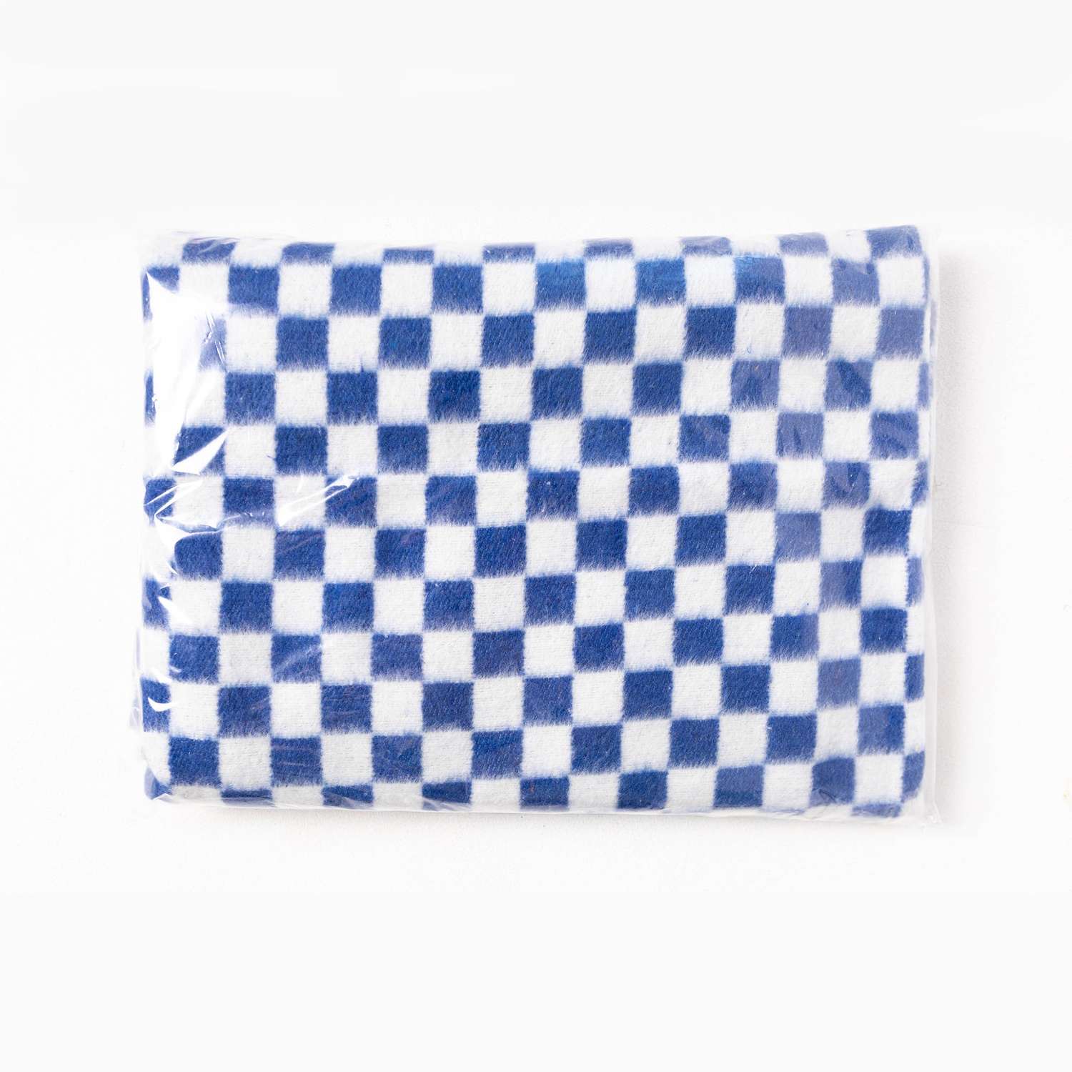 Одеяло байковое детское Суконная фабрика г. Шуя 100х140 рисунок клетка синий - фото 1