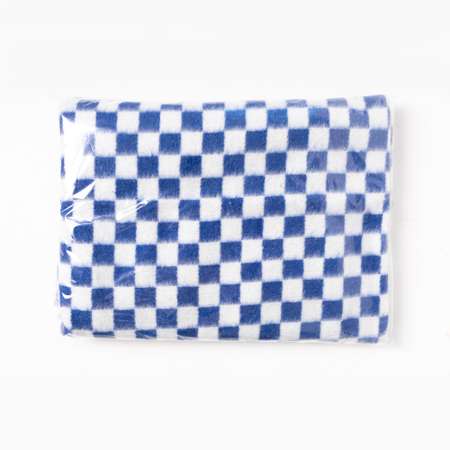 Одеяло байковое детское Суконная фабрика г. Шуя 100х140 рисунок клетка синий