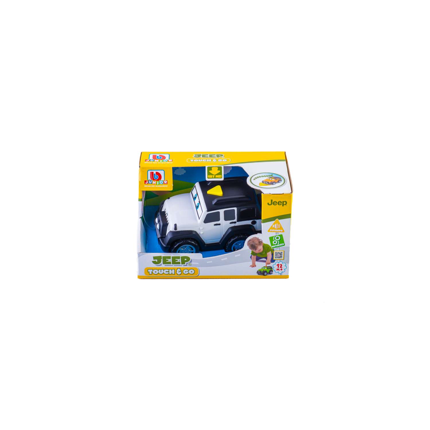 Машинка для малышей Bburago Junior Jeep Wrangler Unlimited звуковая 16-81801 - фото 1