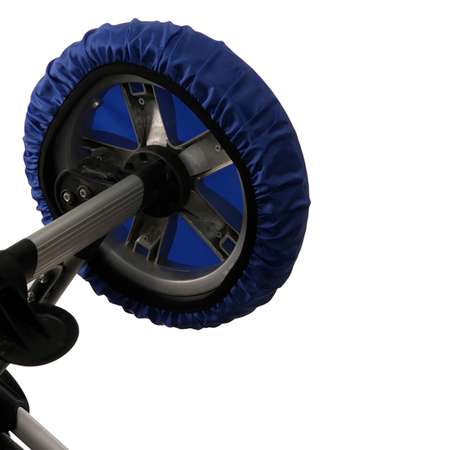Чехлы на колеса Чудо-чадо для коляски 2 шт темно-синие / d = 28-34 см