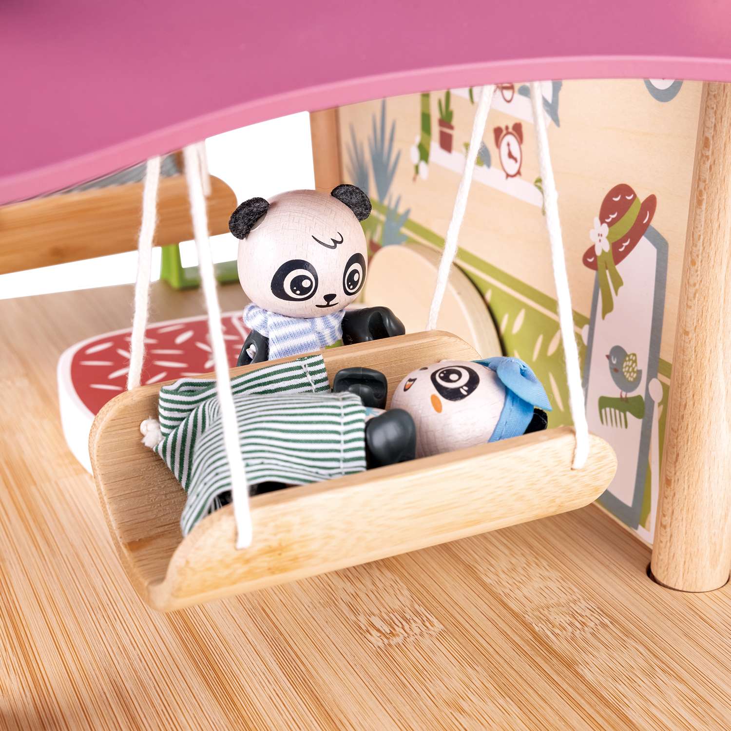 Кукольный мини-домик Hape Бамбуковый дом семьи панд E3413_HP - фото 8