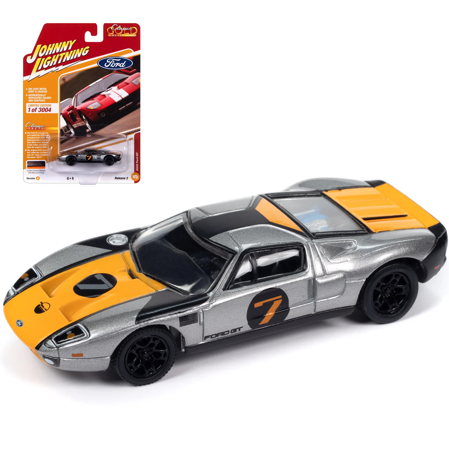 Автомобиль Johnny Lightning 1:64 серый JLCG032A-R2-N5 - фото 1