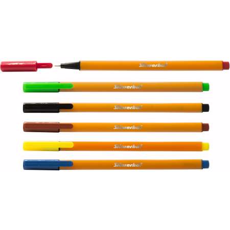 Цветные ручки SILWERHOF капиллярные ассорти 6 шт