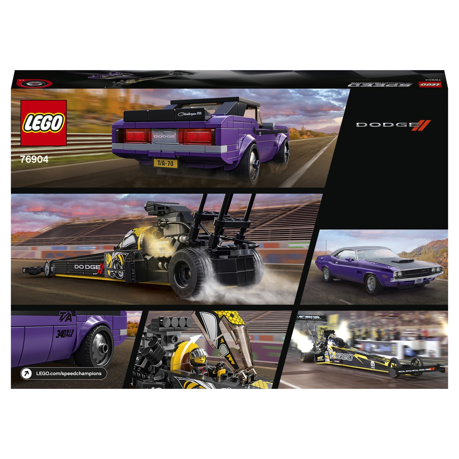 Конструктор LEGO Speed Champions Mopar Dodge//SRT Top Fuel Dragster and 1970 Dodge Challenger T/A 76904 - фото 3