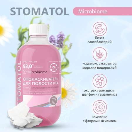 Ополаскиватель для полости рта STOMATOL Microbiome с пробиотиком для здоровой микрофлоры полости рта 500 мл