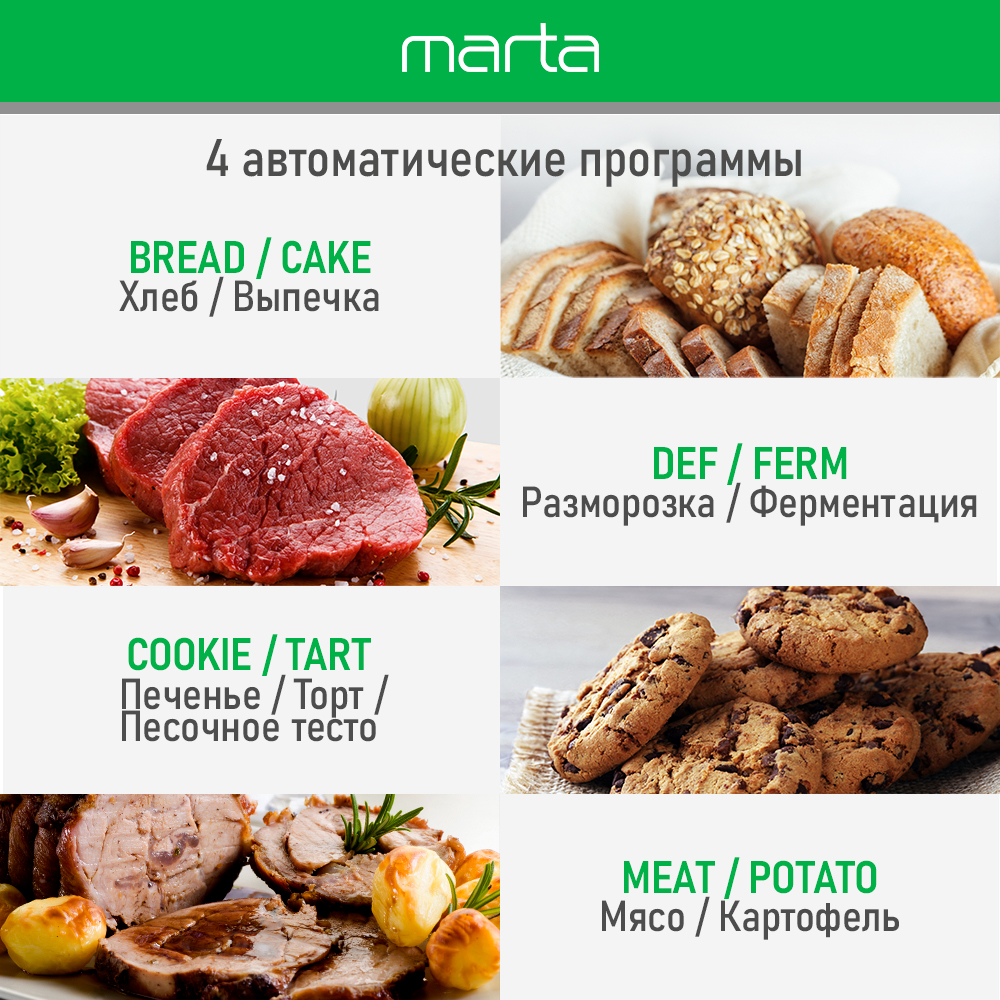 Мини-печь MARTA MT-EO4287A духовой шкаф/черный жемчуг - фото 10