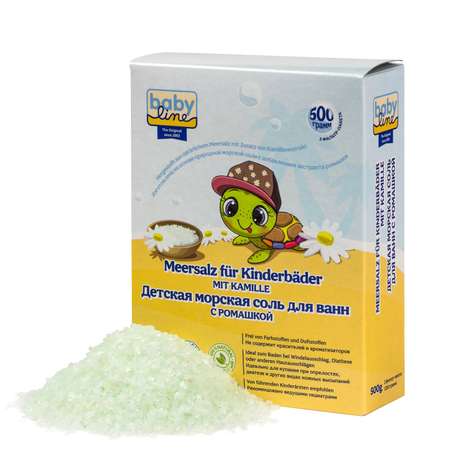 Соль для ванн Baby line детская с ромашкой 500г в коробке