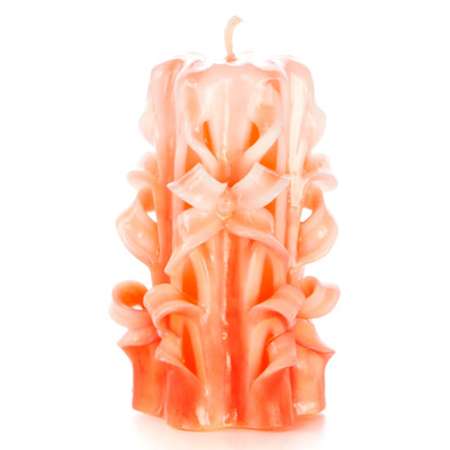 Свеча декоративная Aromatte Свеча резная ручной работы Lace Coral M кружева коралл 11см