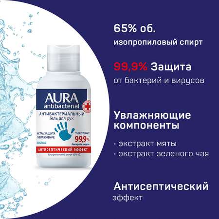 Гель для рук AURA Antibacterial Original 50мл 10616