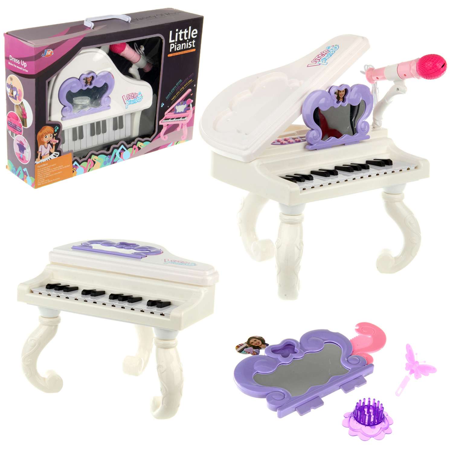 Игровой набор Veld Co Пианино с микрофоном со звуковыми и световыми эффектами - фото 2