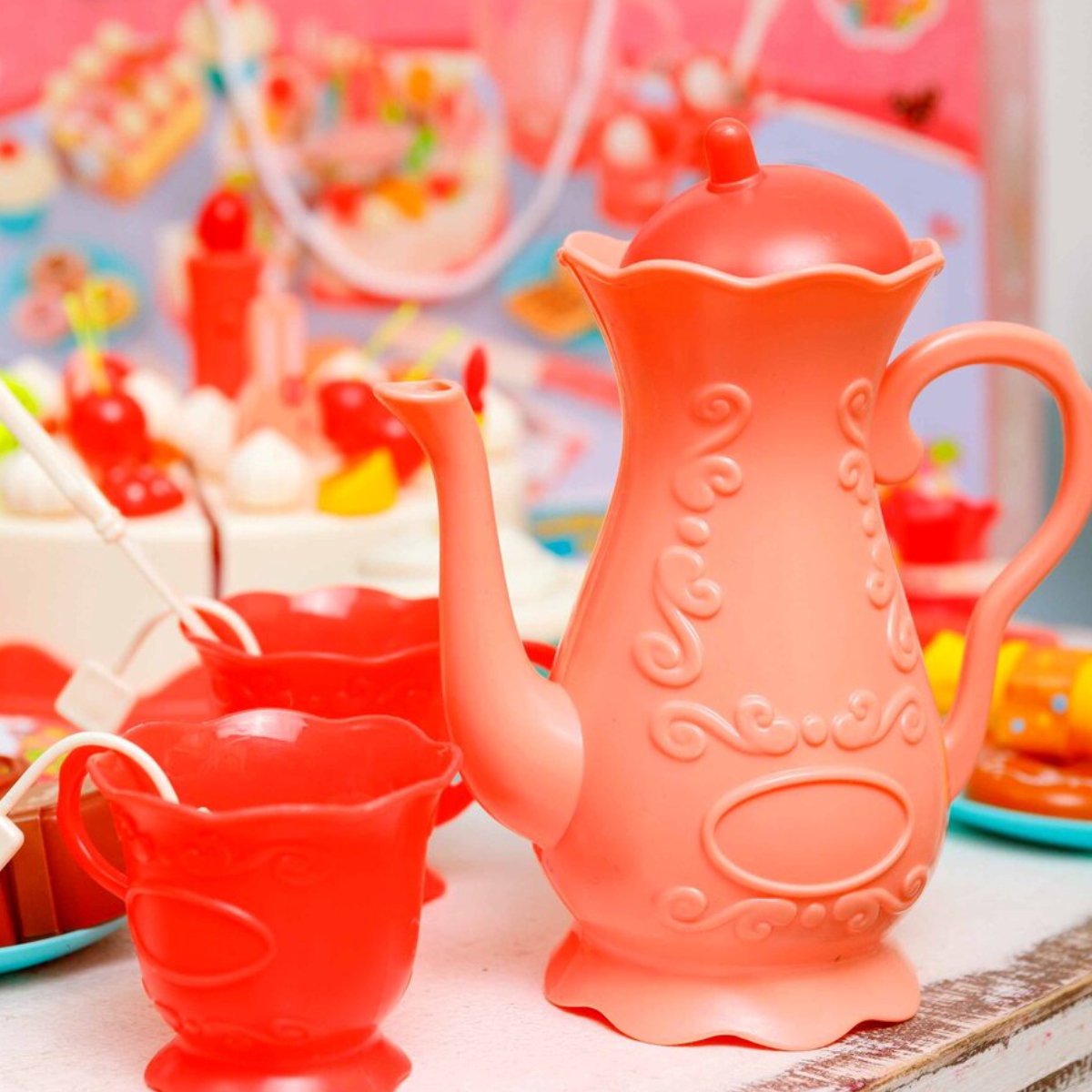 Посуда игрушечная и продукты TrendToys Веселое чаепитие торт и сервиз 83 предмета - фото 12