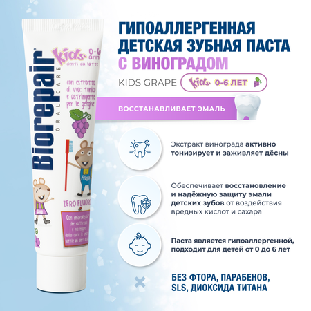 Зубная паста Biorepair Kids с виноградом