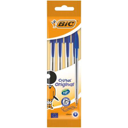 Ручка 4шт BIC Кристал синяя