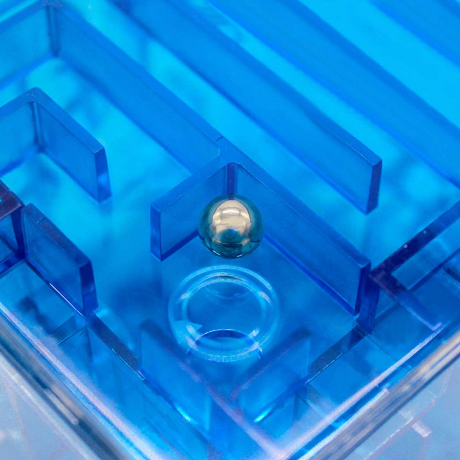 Головоломка для детей WiMI логический куб с шариком синий - фото 3