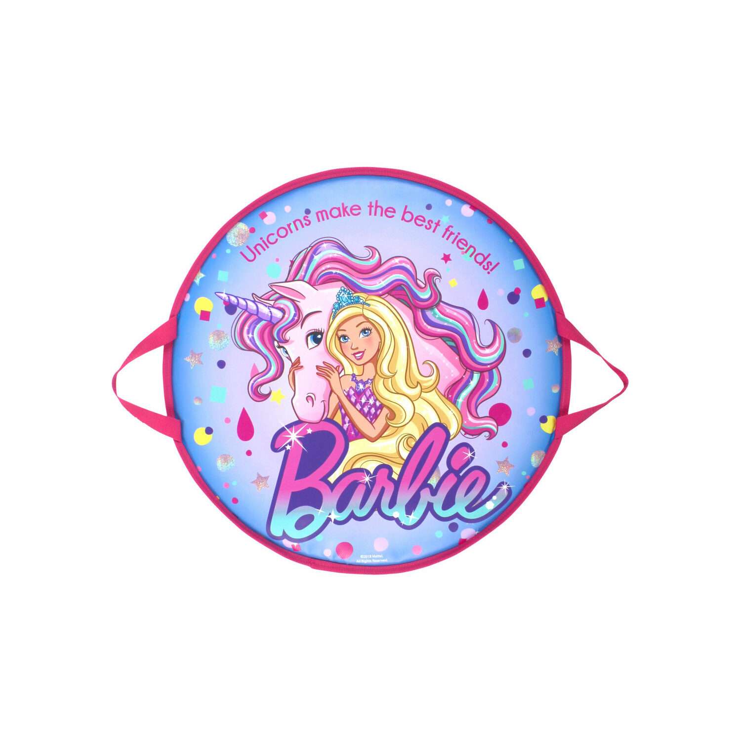 Ледянка 1TOY Barbie круглая мягкая 52 см - фото 2