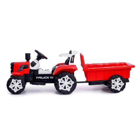 Электромобиль Sima-Land Трактор с прицепом 2 мотора цвет красный