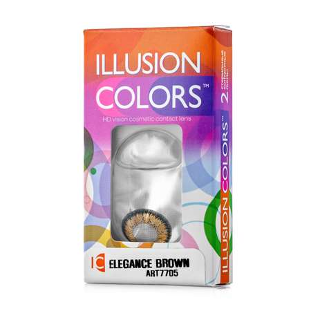 Контактные линзы ILLUSION colors elegance brown на 3 месяца -1.50/14/8.6 2 шт.