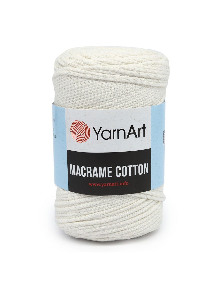 Пряжа YarnArt Macrame Cotton в виде шнура 250 г 225 м 752 жемчужный 4 мотка - фото 6