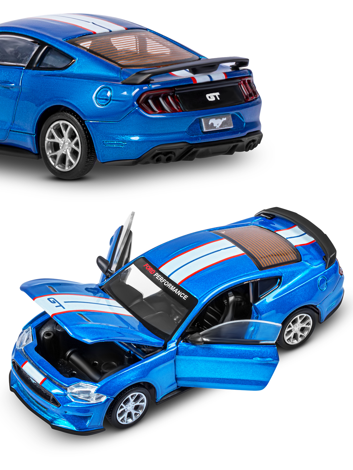 Автомобиль AUTODRIVE Ford Mustang Сборная модель 1:42 синий JB1251640 - фото 13