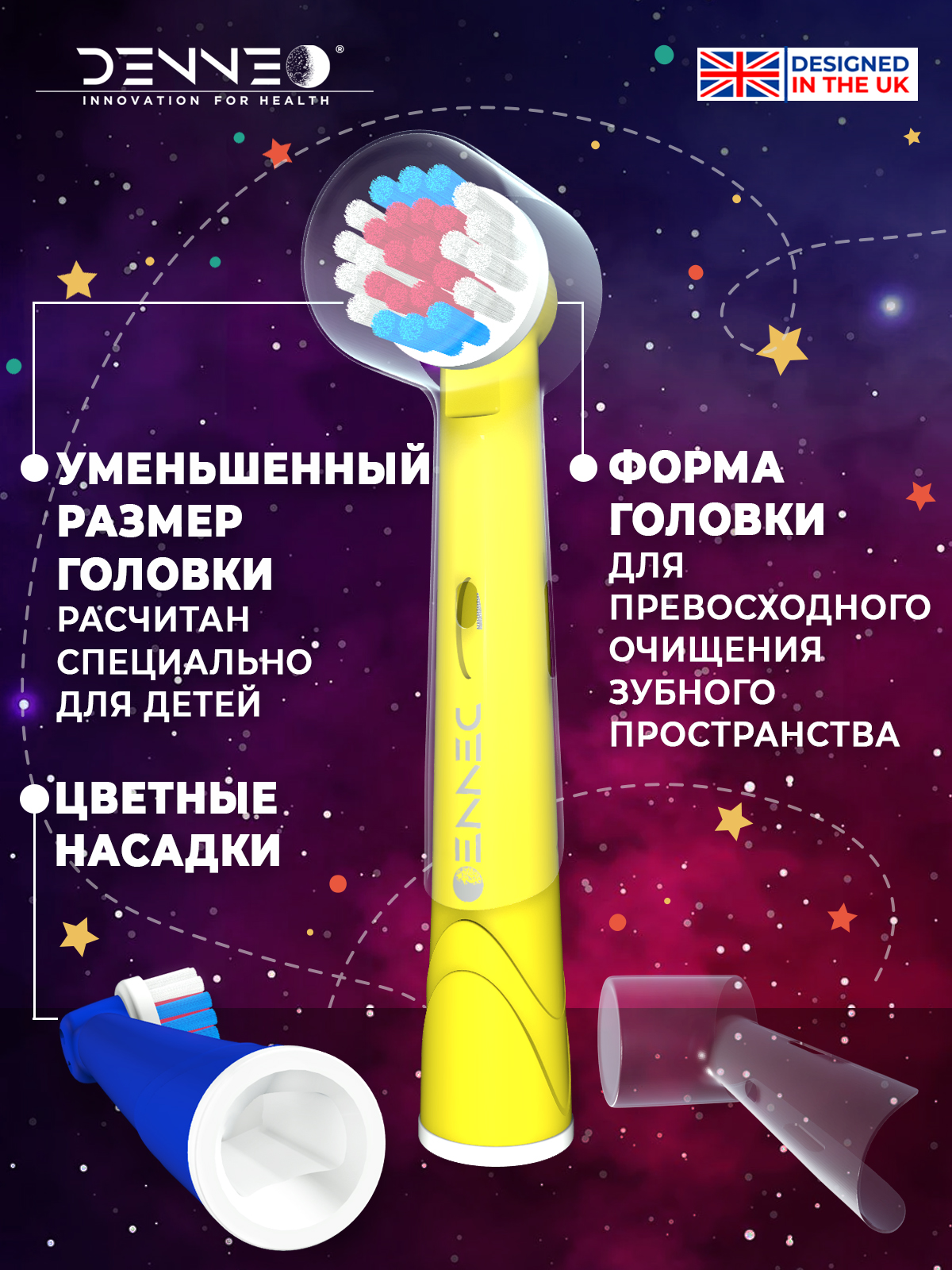 Насадки для зубной щетки DENNEO совместимые с ORAL-b KIDS 2шт - фото 7