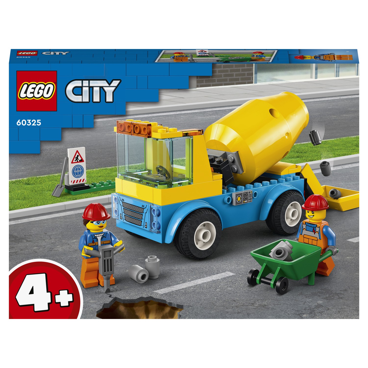 Конструктор LEGO City Great Vehicles Бетономешалка 60325 купить по цене  1859 ₽ в интернет-магазине Детский мир