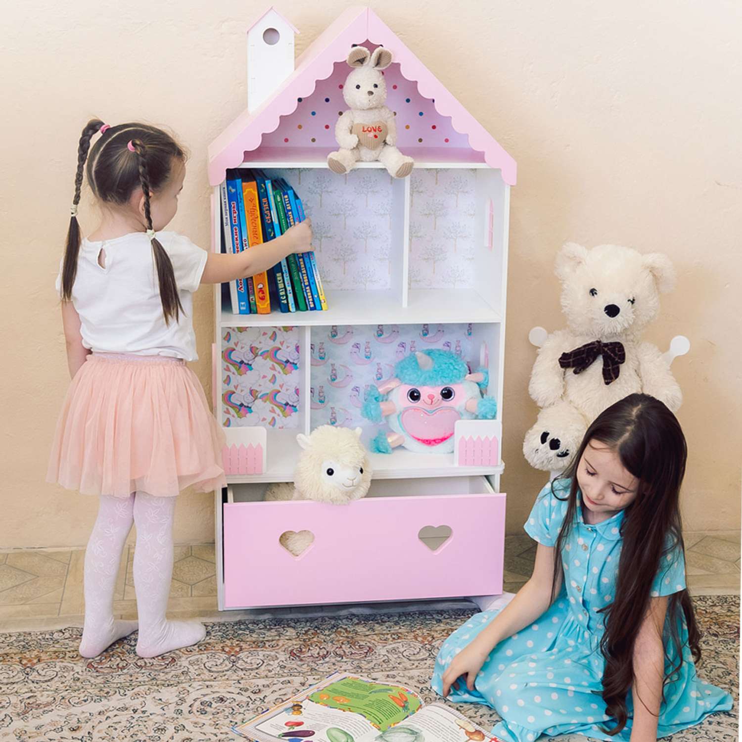 Кукольный дом Pema kids бело-розовый Материал МДФ ЛуизаБелРоз - фото 2