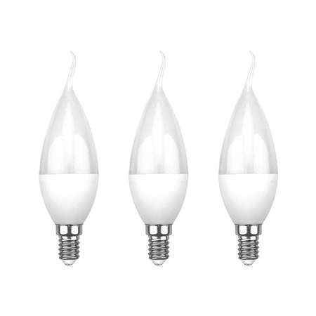 Лампа REXANT светодиодная Свеча на ветру CW 7.5Вт E14 713Лм 4000K нейтральный свет 3 штуки