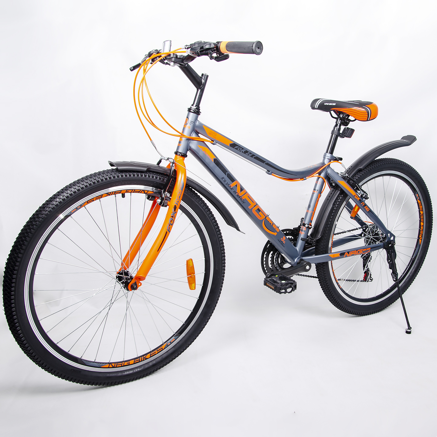 Велосипед NRG BIKES FOX 26 gray-orange-black - фото 12