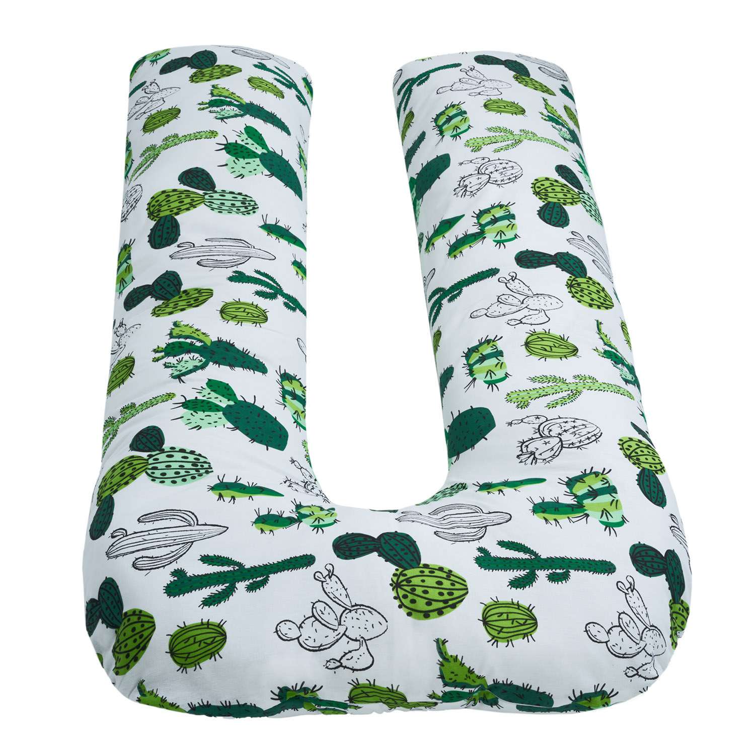 Наволочка к подушке для беременных Amarobaby Кактусы U-образная Зеленый - фото 2