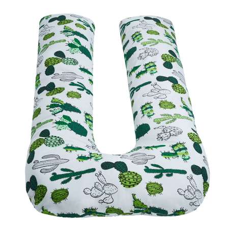 Наволочка к подушке для беременных Amarobaby Кактусы U-образная Зеленый