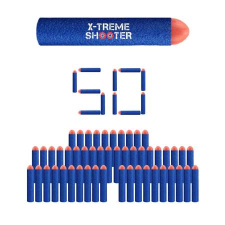 Патроны мягкие X-Treme Shooter баллистические пули пульки стрелы для бластера Nerf пистолета Нерф 50 шт