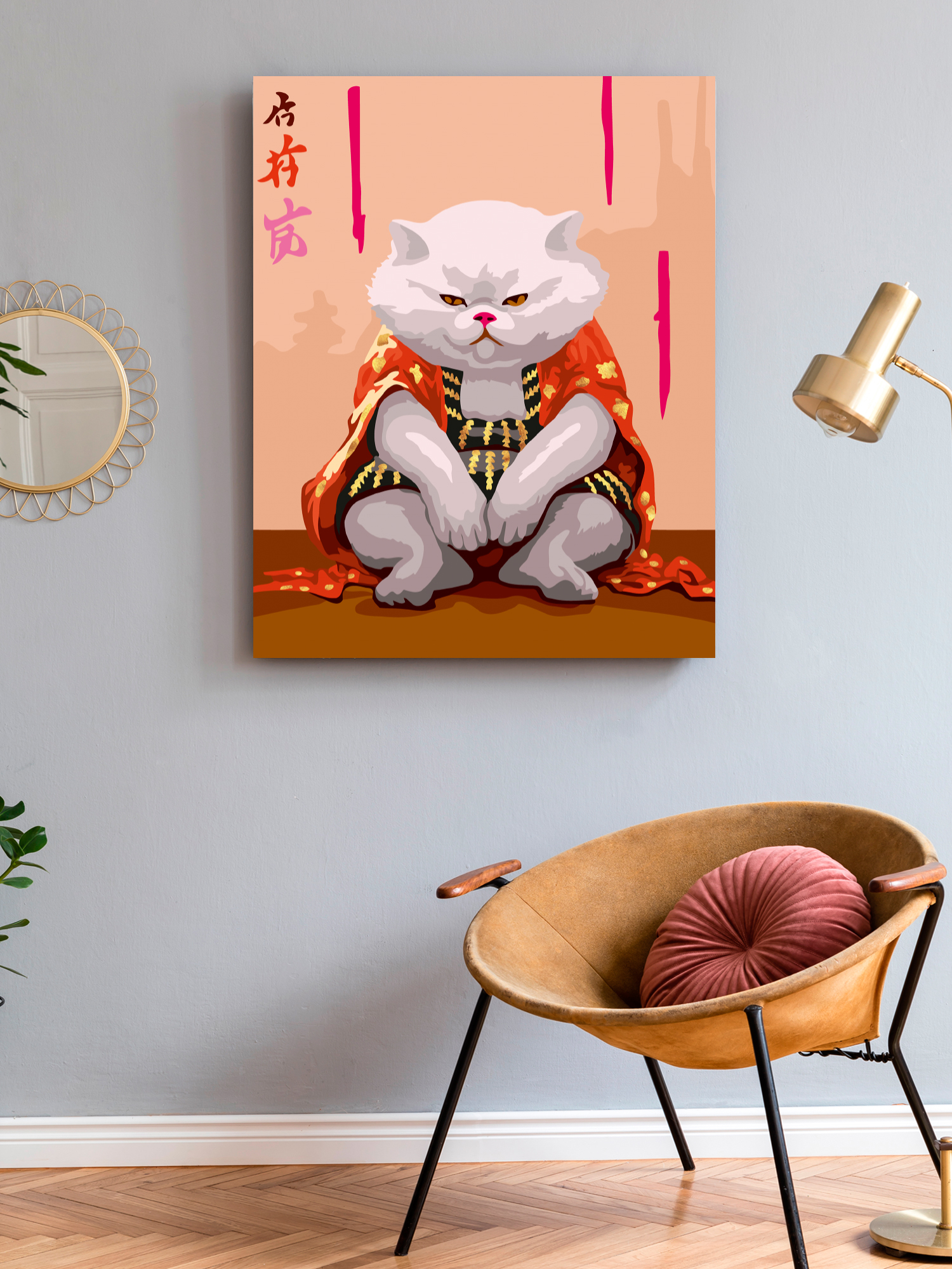 Картина по номерам Art on Canvas холст на подрамнике 40х50 см Японский-кот - фото 3